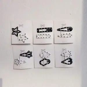 [콩심팥심]똑딱핀 화이트블랙 도트 머리핀 헤어핀 여성핀 헤어악