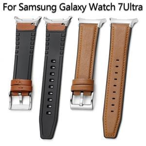 삼성 갤럭시 워치 7 울트라용 비즈니스 가죽 스트랩,  손목 밴드, 47mm 팔찌