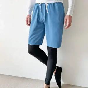 남성 수영 반바지 레깅스 블루 래쉬가드 팬츠