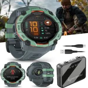 웨어러블 4U 가민 인스팅트 3 50mm AMOLED 디스플레이 견고한 야외 GPS 스마트워치 금속 강화 베젤 내장