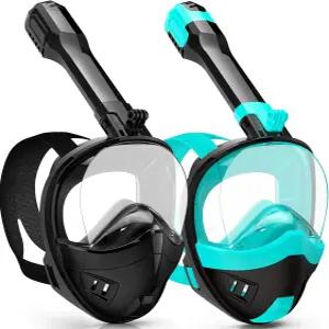 풀 페이스 스노클 마스크 최신 드라이 탑 호흡 시스템과 탈착식 카메라 마운트를 갖춘 스노클링 장비 180도