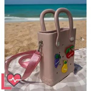 롱타임헬씨 핑크 바캉스 방수 가방 수영장 아쿠아 젤리 미니 크로스백 귀여운 과일 파츠 어린이 비치백 DIY