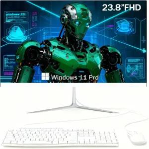 Elepad 23.8인치 올인원 게이밍 컴퓨터 PC FHD 디스플레이 1920x1080 16GB DDR4 RAM 256GB SSD CPU 코어