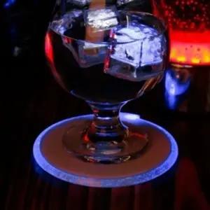 자동 LED 컵받침 10cm 블루 파티코스터 라이트코스터