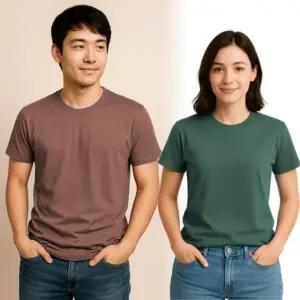 시즌 썸머 면 반팔티 남성 여성 공용 컬러 라운드