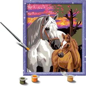 레이븐스버거 선셋 호스 페인팅 - 20052 용 숫자 키트 9세 이상을 위한 회화 예술 및 공예