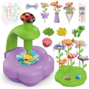 6세에서 12세 사이의 를 위한 위양 DIY 패브릭 꽃다발 키트 소녀 6세 7세 8세 9세 10세 11세 용 생일 선물