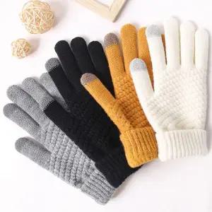4종세트 여성 겨울장갑 니트 기모 터치장갑 스마트폰장갑