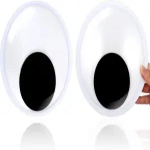 7인치 거인 구글리 즈 2개의 PCS 대형 꿈틀거림 셀프 접착 플라스틱 블랙 화이트 빅 스티키 볼 스티커 DIY