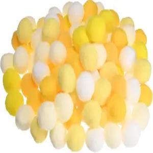 공예용 M 미터XITY 100팩 폼 1.18인치(30mm) 폴리에스터 옐로우 시리즈 부드럽고 푹신한 폼폼 공예