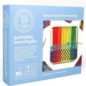 친절한 7인치 전통 직조기 플러스 직조 키트 튼튼한 금속 직조기와 레인보우 색상의 고품질 면 루프 6개의