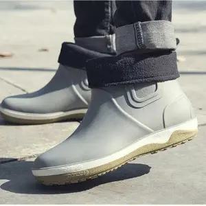 기모 안감 앵클 레인 부츠 숏 장화 코디 방한 겨울 용