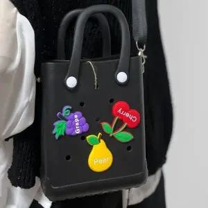 젤리 롱타임헬씨 방수가방 과일 크로스백 기념 미니 비비드 굿즈 어린이집 선물 EVA 블랙