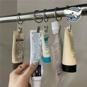 [골드스마일]소형 다용도 집게링 실버 커튼 고리 정리함