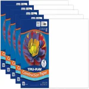 트루레이 건설 용지 흰색 12인치 x 18인치 팩당 50매 5팩