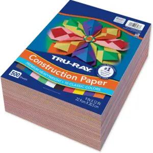 Tru-Ray (P6588-4) 헤비웨이트 (두꺼운) 건축용 종이 대용량 묶음 10가지 색상 혼합 9인치 x 12인치 500매