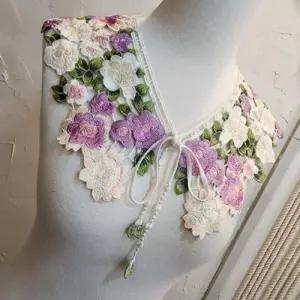 넥케이프 탈부착 넥카라 여성 자수꽃 페이크카라 WF0CD20