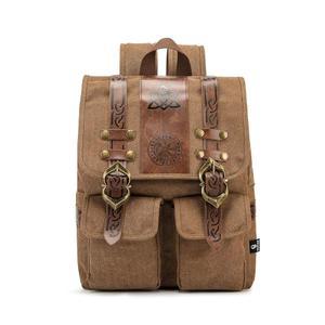 중세 르네상스 백팩 u2013바이킹 캔버스 백 금속 하드웨어와 함께하는 여행 및 프레용 가방