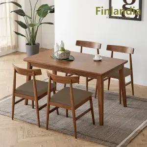 오로라 월넛 4인 식탁세트(의자4)