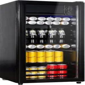 쿠치나 마기카 4.8 Cu.Ft 음료 냉장고 155 캔 미니 유리문 조절 가능한 선반 탄산음료 맥주 가정용/바