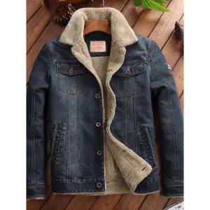 남자겨울용자켓 캐주얼 점퍼 M 남성 데님 양털안감 청자켓 딥 블루