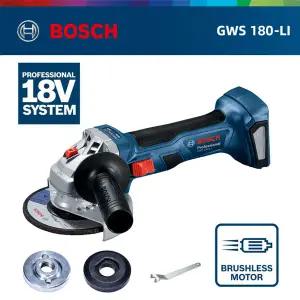 Bosch GWS 180-LI 18V 무선 리튬 이온 브러시리스 앵글 그라인더 샌더 커터 폴리 셔 전동 공구 연삭 절단