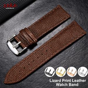 [호환품]도마뱀 무늬 천연 가죽 시계줄 스트랩 14mm 20mm  비즈니스 핀 버클 팔찌 액세서리
