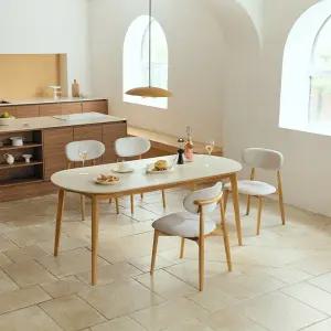 노에뜨 오벌 원목 포세린 세라믹 4인 1600 식탁세트
