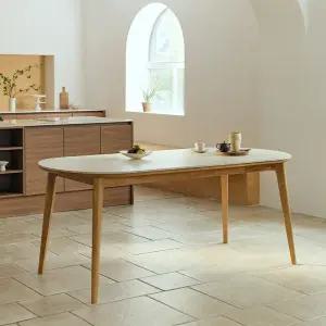 노에뜨 오벌 원목 포세린 세라믹 1800 식탁