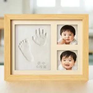 가족 발도장 DIY 기념품 풋프린팅 용품 아기 발도장 점토 우드 액자