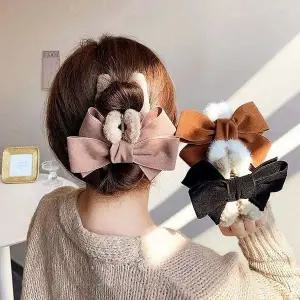 집게 밍크 묶음 올림 핀 리본 헤어 퍼 예쁜 단발집게핀 단발머리핀