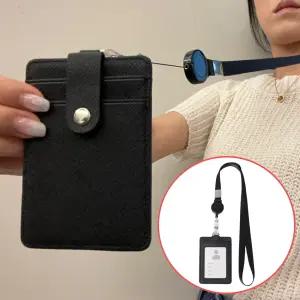 사원증 카드지갑 릴홀더 목걸이 케이스 블랙