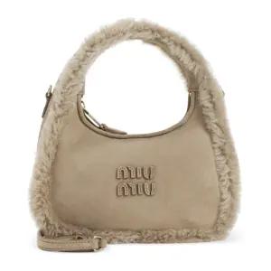 스웨이드 시어링 트림 라운디드 탑 핸들 숄더백 5BC125VOWS2IDK F0036