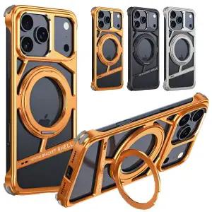 아이폰17프로 17프로맥스 맥세이프 링 거치대 프레임리스 범퍼 티타늄 컬러 메탈 핸드폰 케이스