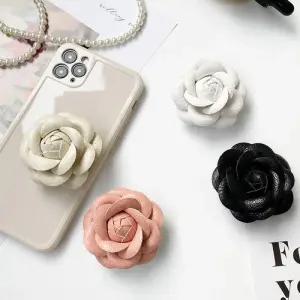샤샤 카멜리아 레더 가죽 꽃송이 폰톡 스마트톡 거치대 팝 홀더