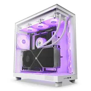 NZXT H6 Flow RGB 컴팩트 듀얼챔버 미드 타워 에어플로우 PC 케이스 (화이트)