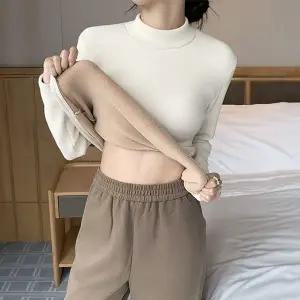 여성 반목 목티 겨울 융털 기모 반폴라티 긴팔티셔츠 (WFGMZA1)