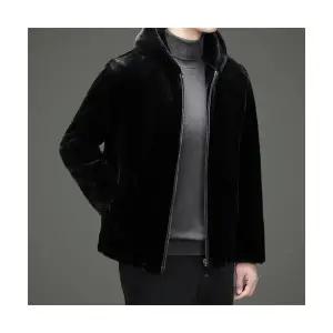 룽나루 남성 항공 점퍼 겨울 밍크코트 일체형 밍크라이크 캐주얼 도톰 후드 따뜻금 HO4