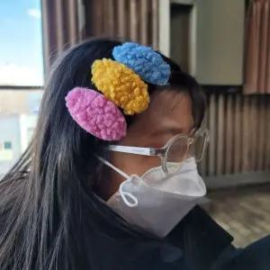 믹스컬러 라운드 뽀글이 똑딱핀 5P