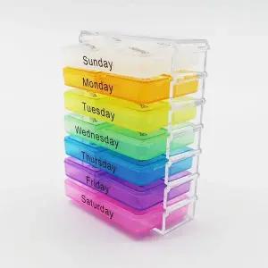 [골드스마일]휴대용약통 요일구분 카드수납식알약 비즈보관함