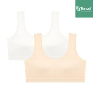 수아팜 [정상가 45800원] 주니어 2단계 순수 모달 스포츠 브라 2매 세트_아이보리,스킨