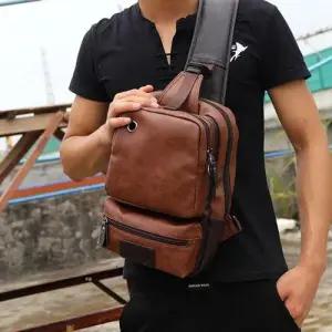 남성가방 스퀘어핏 고급 레더 데일리 기본 슬링백 WFJX3AQ