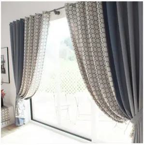 지나송 암막 커튼 봉 거실 침실 모던 특대형 네이비