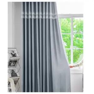 지나송 암막 커튼 봉 집들이 신혼 플로스 대형 블루