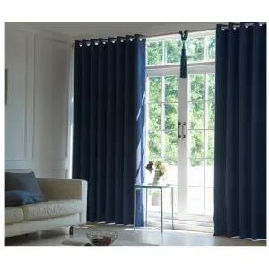 뷰하우스 거실 암막 커튼 멜란지 원톤 특대형 네이비