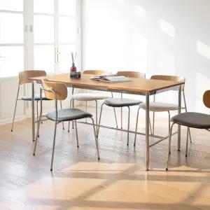 프리힐 LPM 천연 원목 테이블 6인 식탁 업소용 사각 1600x750