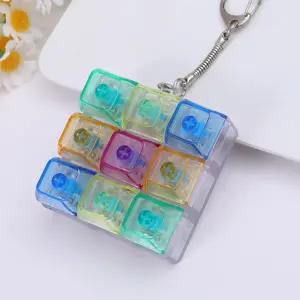 초코링샵 캔디투명 9구 키캡키링, 스트레스해소,키보드클리커키링