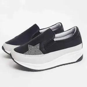 여자 통굽 별슬립온 키높이 스니커즈 심플 릴렉스 로퍼 단화 WFJU95B