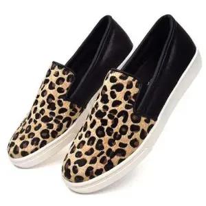 여성용 호피 슬립온 스테디 레오파드 운동화발편한 스니커즈 WFJU8LI