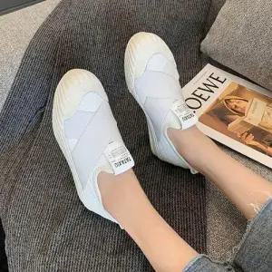여성용 캐주얼 엑스밴드 모양 강조 데일리 스니커즈 슬립온 WFJU8K1